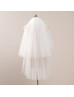 Ivory Pearl Wedding Veil Two Layer Fingertip Veil Raw-edge Bridal Veil